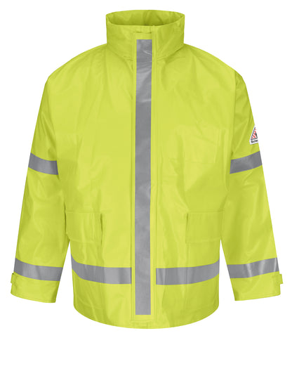 Men's Flame-Resistant Rainwear Jacket W/ Hood - JXN6 - Yellow