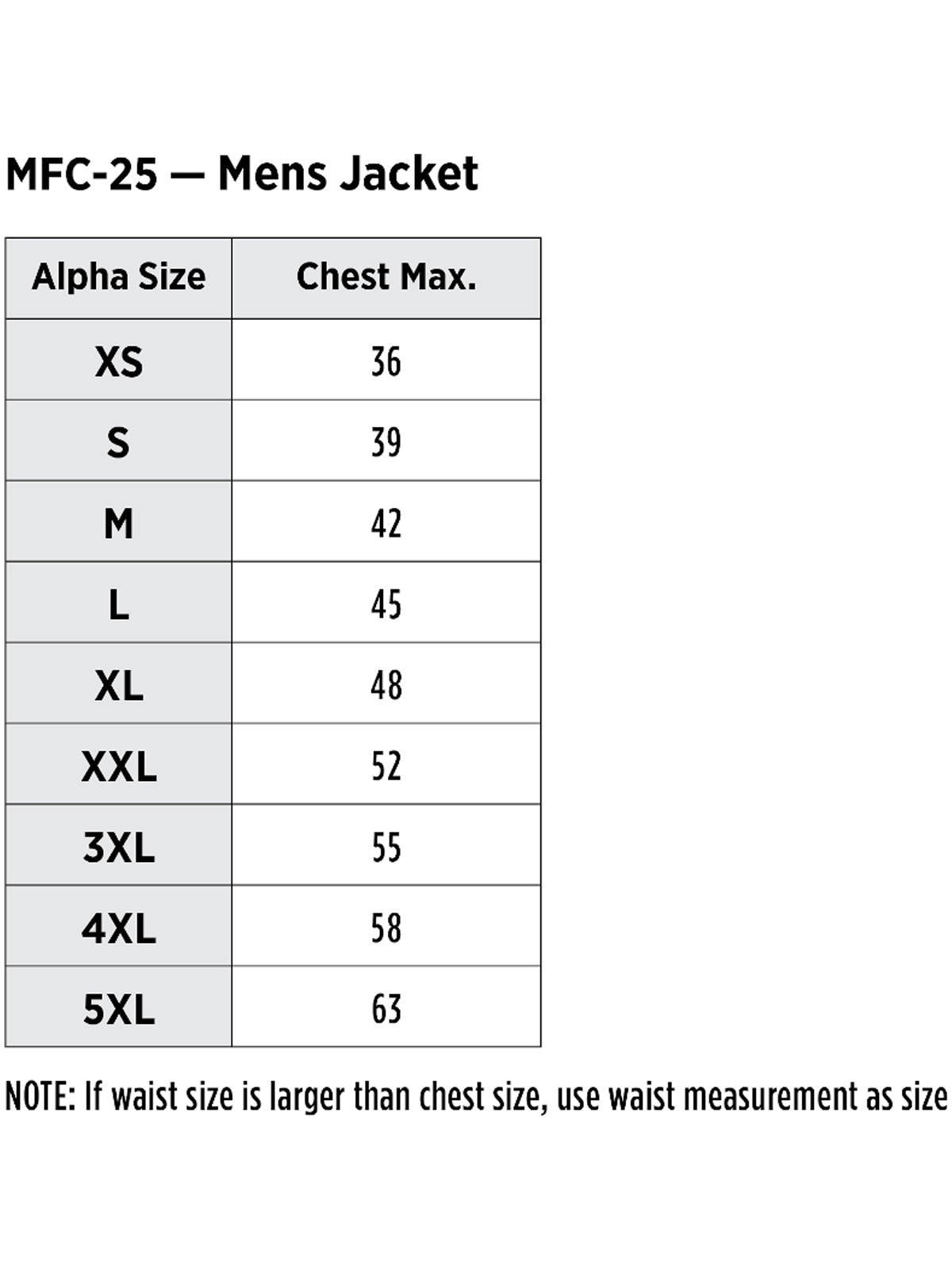 SIZECHART