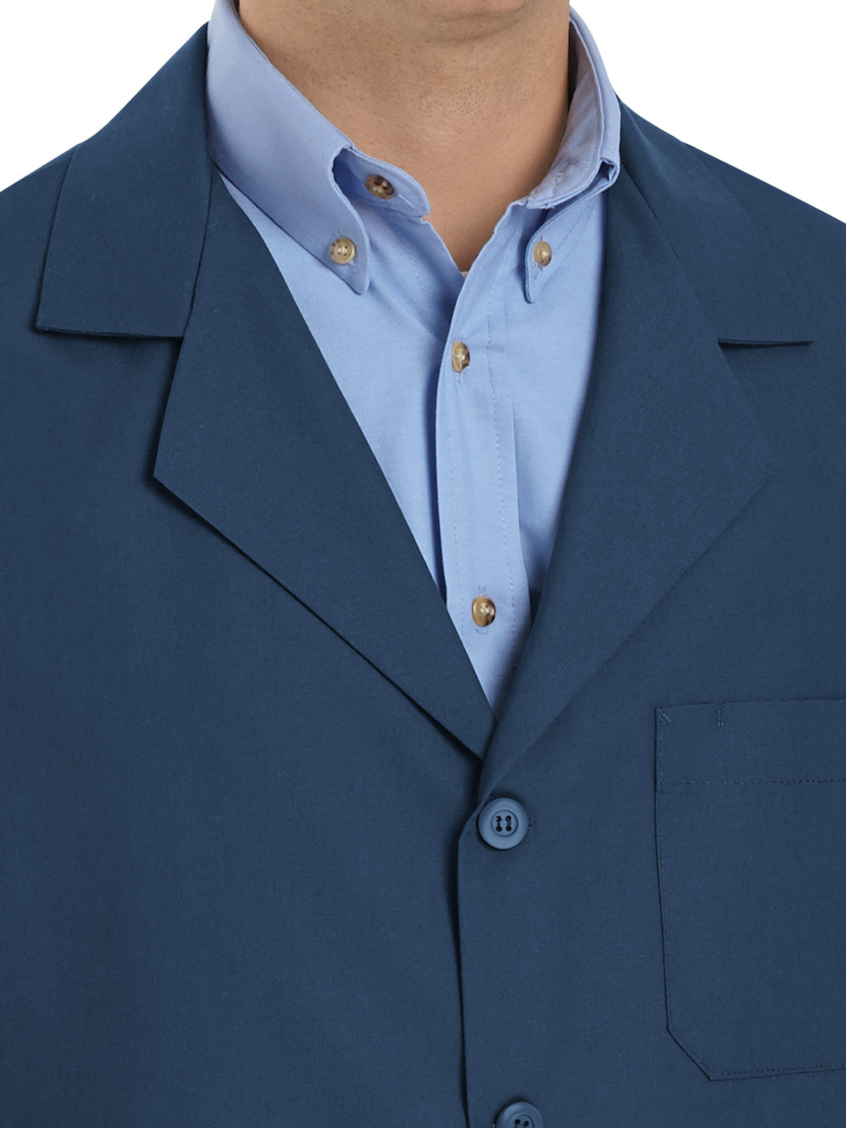 Men's Three-Pocket 30" Lapel Counter Coat - KP10 - Navy