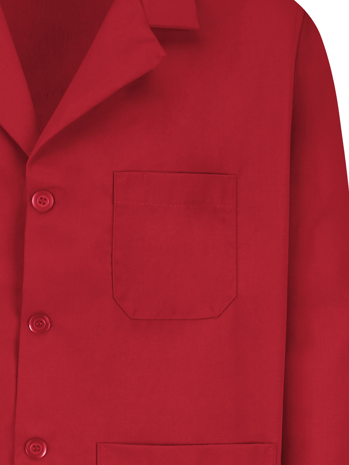 Men's Three-Pocket 30" Lapel Counter Coat - KP10 - Red