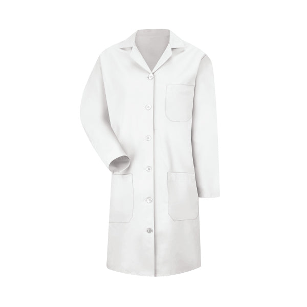 Women's Three-Pocket 38.25" Full-Length Lab Coat - KP13 - White