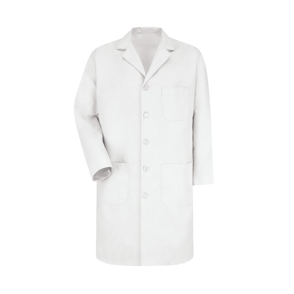 Men's Three-Pocket 41.5" Full-Length Lab Coat - KP14 - White