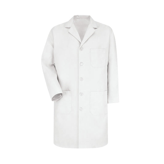 Men's Three-Pocket 41.5" Full-Length Lab Coat - KP14 - White