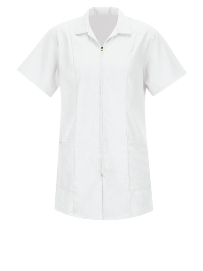 Women's Zip-Front Shirt - KP43 - White