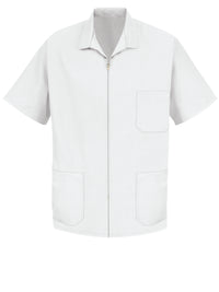 Men's Zip-Front Smock - KP44 - White