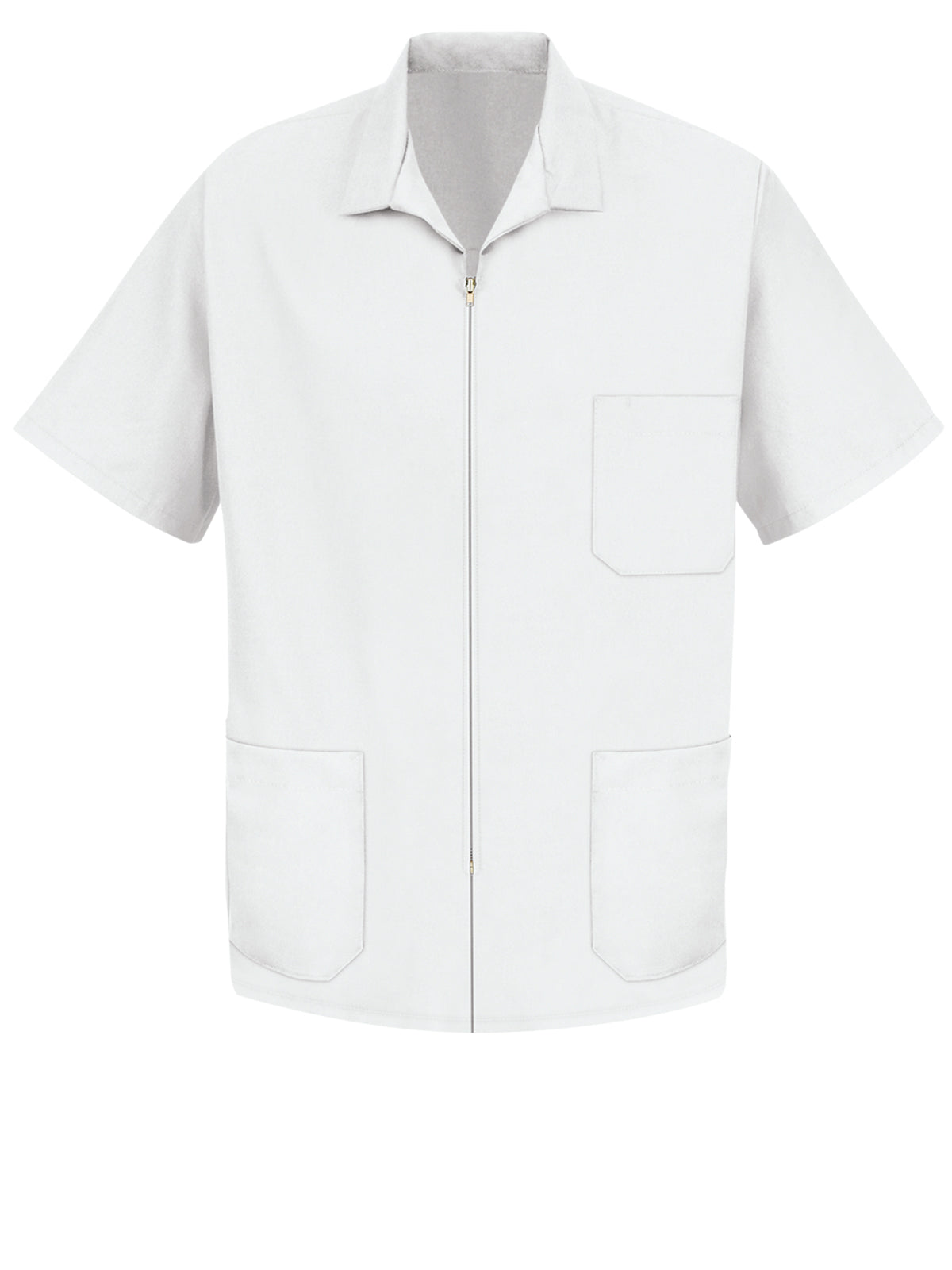 Men's Zip-Front Smock - KP44 - White