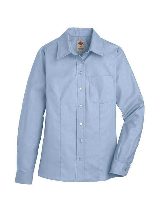 Women's Long-Sleeve Stretch Oxford Shirt - L254 - Light Blue