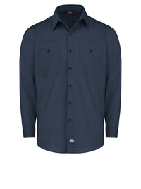 Men's Industrial WorkTech Ventilated Long-Sleeve Work Shirt With Cooling Mesh - LL51 - Dark Navy