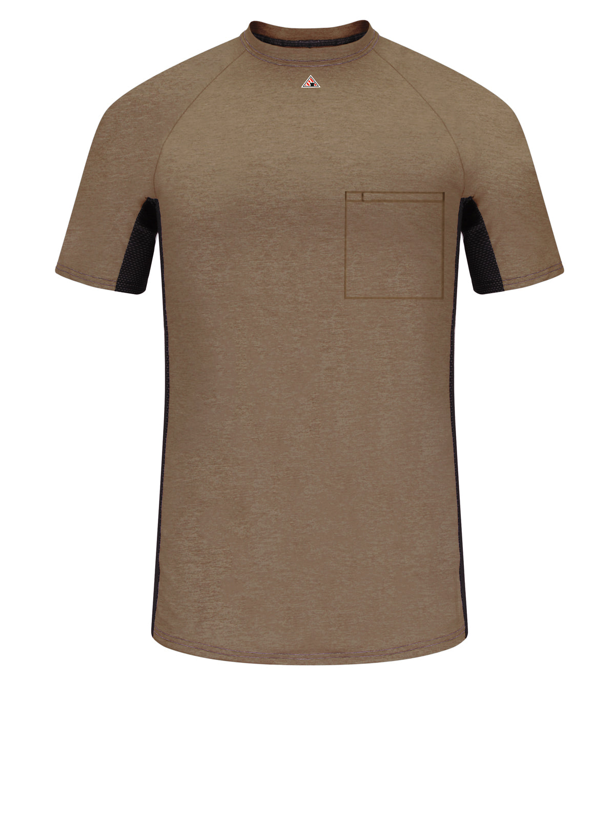 Men's 5.5 Oz Short Sleeve Baselayer W/Mesh Gusset - MPS4 - Khaki