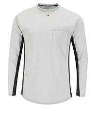 Men's Flame-Resistant Concealed Chest Pocket Long Sleeve Base Layer Shirt - MPS8 - Grey