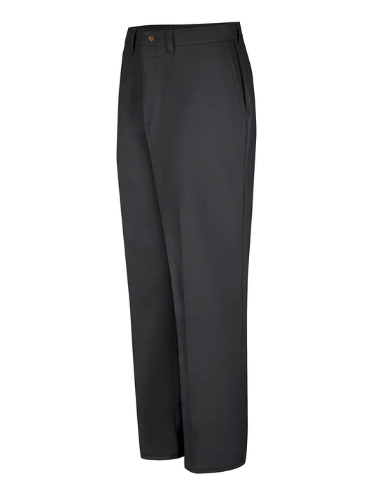 Men's Plain Front Cotton Casual Pant - PC44 - Black
