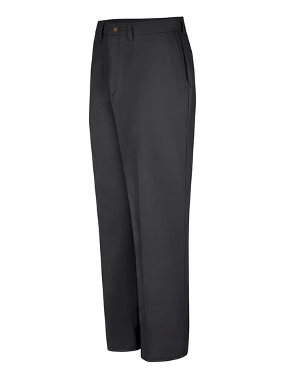 Men's Plain Front Cotton Casual Pant - PC44 - Black
