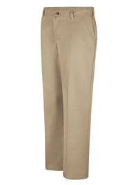 Women's Plain Front Cotton Pant - PC45 - Khaki