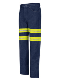 Men's Relaxed Fit Jean - PD60 - Prewash with Yellow/Green Visibility Trim