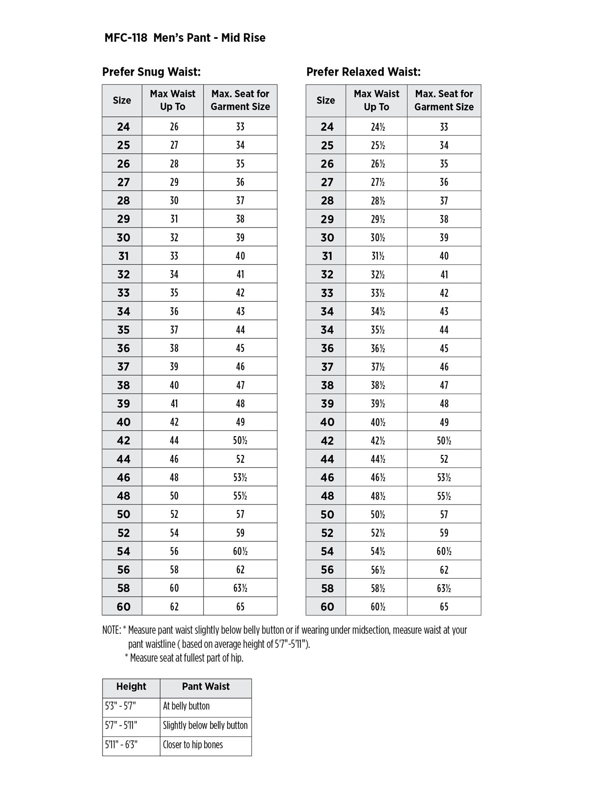 SIZECHART