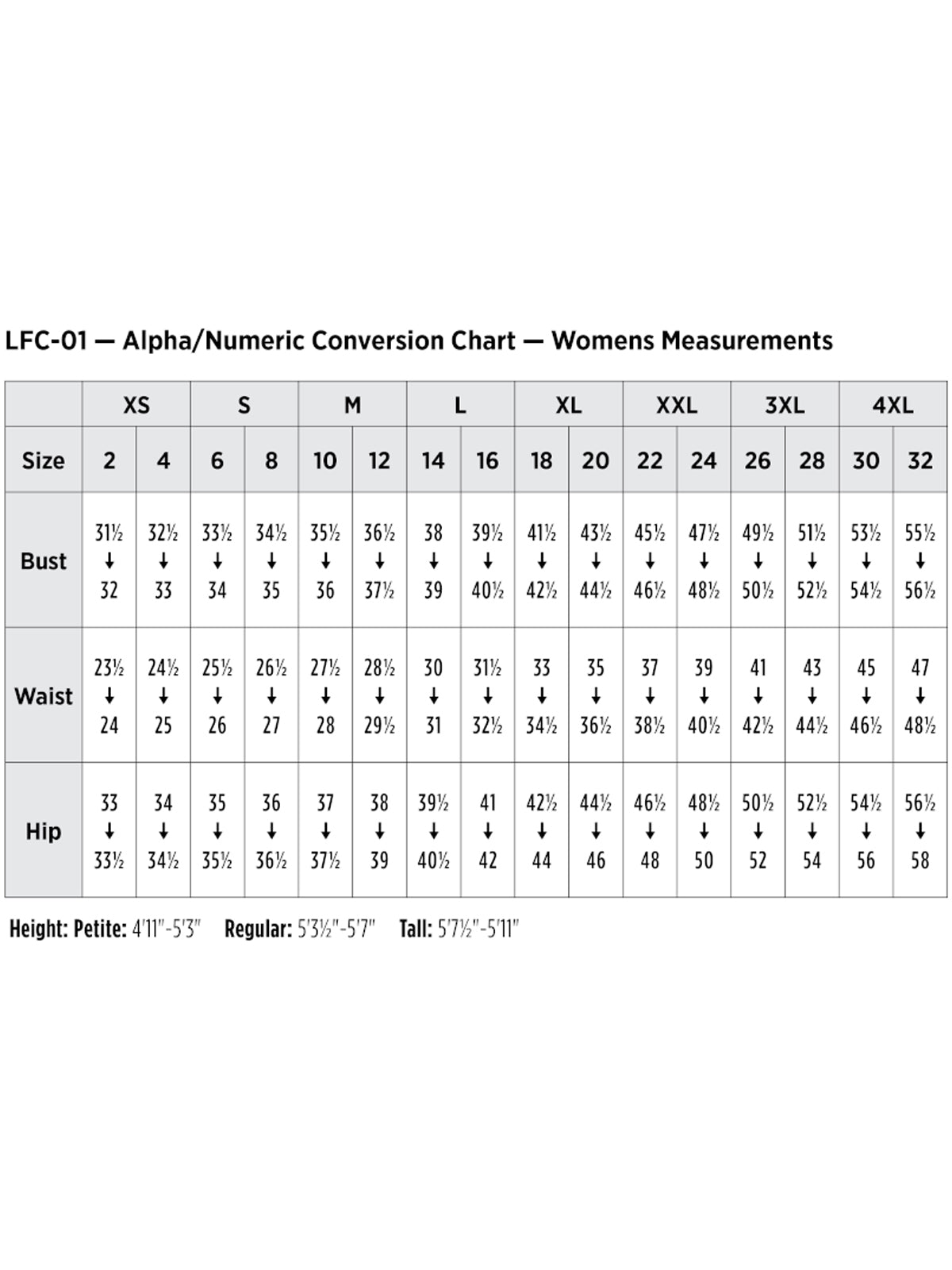 SIZECHART