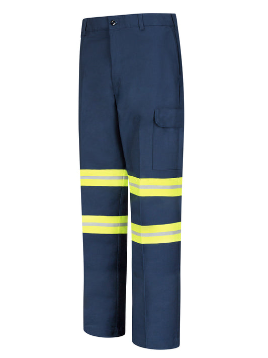 Men's Industrial Cargo Pant - PT88 - Navy with Yellow/Green Visibility Trim