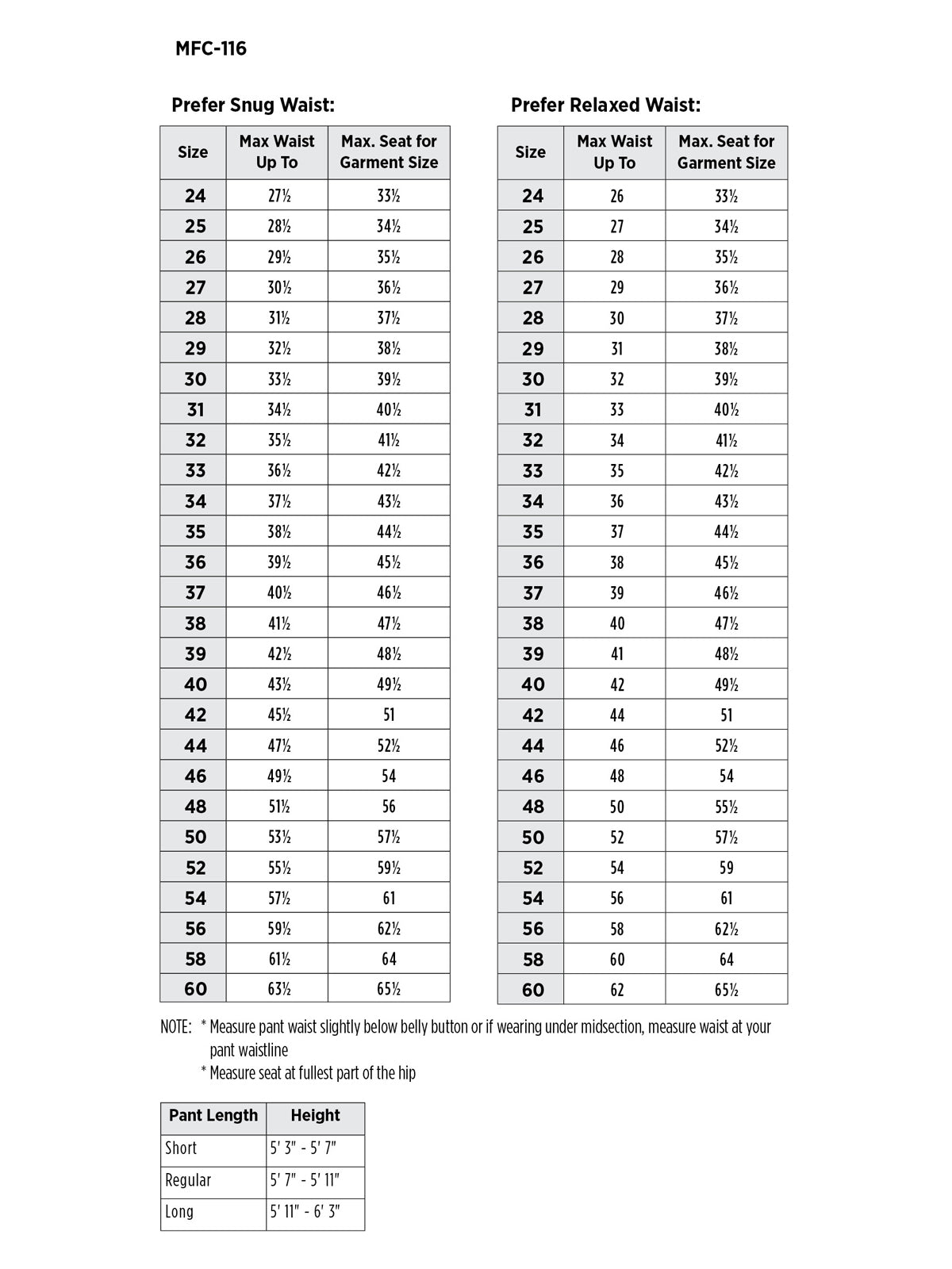 SIZECHART