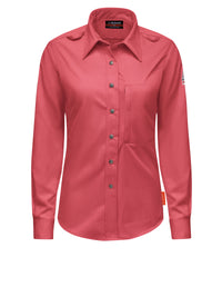 Women's Midweight Flame-Resistant Comfort Snap-Front Woven Shirt - QS27 - Red