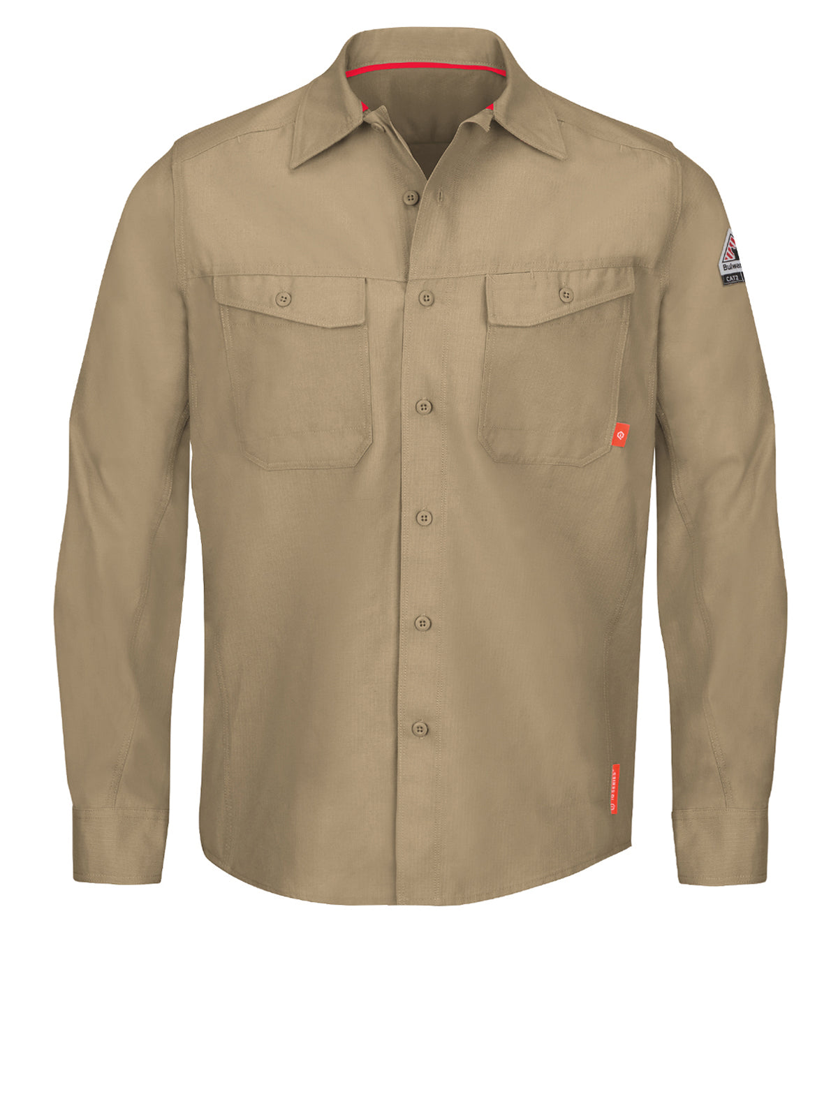 Men's Iq End Long Sleeve Gy Workshirt Enhanced - QS40 - Khaki