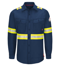 Men's Endurance Collection Flame-Resistant Work Shirt - QS40 - Enhanced Visibility Navy