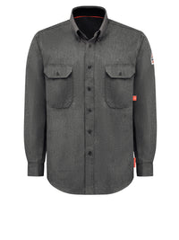 Men's Lightweight Flame-Resistant Comfort Woven Shirt - QS50 - Dark Grey
