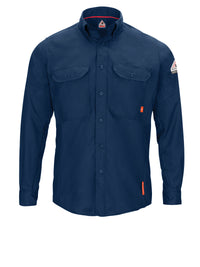 Men's Lightweight Flame-Resistant Comfort Woven Shirt - QS50 - Navy