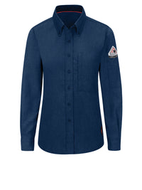 Women's Lightweight Flame-Resistant Comfort Woven Shirt - QS51 - Navy