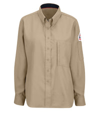 Women's Lightweight Flame-Resistant Comfort Woven Shirt - QS53 - Khaki