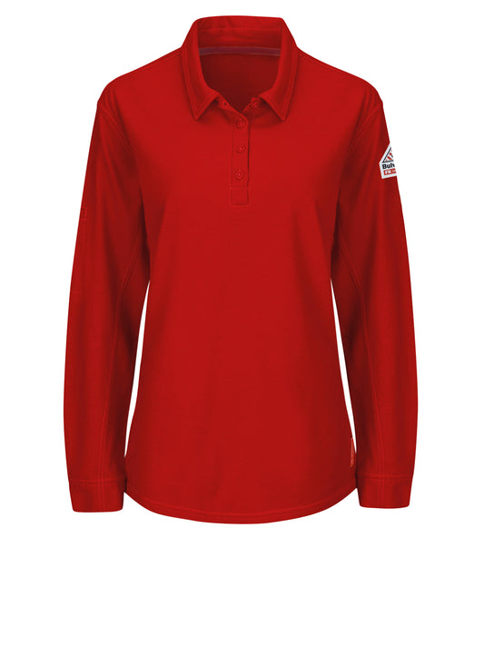 Women's iQ Series® Comfort Knit Flame-Resistant Long Sleeve Polo - QT15 - Red