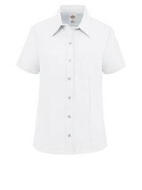Women's Short-Sleeve Stretch Oxford Shirt - S254 - White
