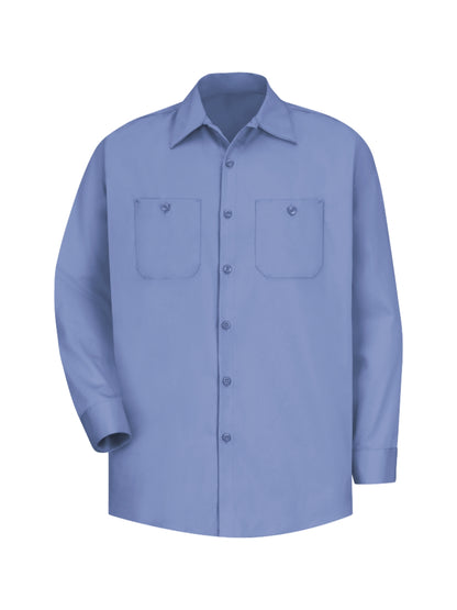 Men's Long Sleeve Wrinkle-Resistant Cotton Work Shirt - SC30 - Light Blue