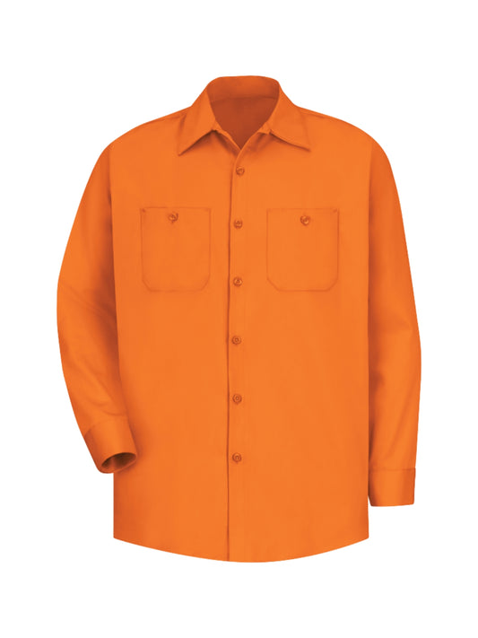 Men's Long Sleeve Wrinkle-Resistant Cotton Work Shirt - SC30 - Orange