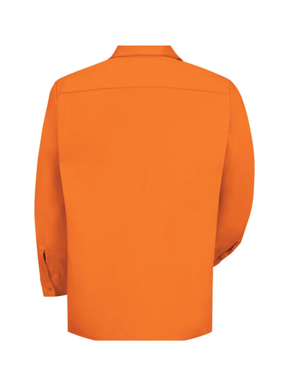 Men's Long Sleeve Wrinkle-Resistant Cotton Work Shirt - SC30 - Orange