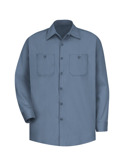 Men's Long Sleeve Wrinkle-Resistant Cotton Work Shirt - SC30 - Postman Blue