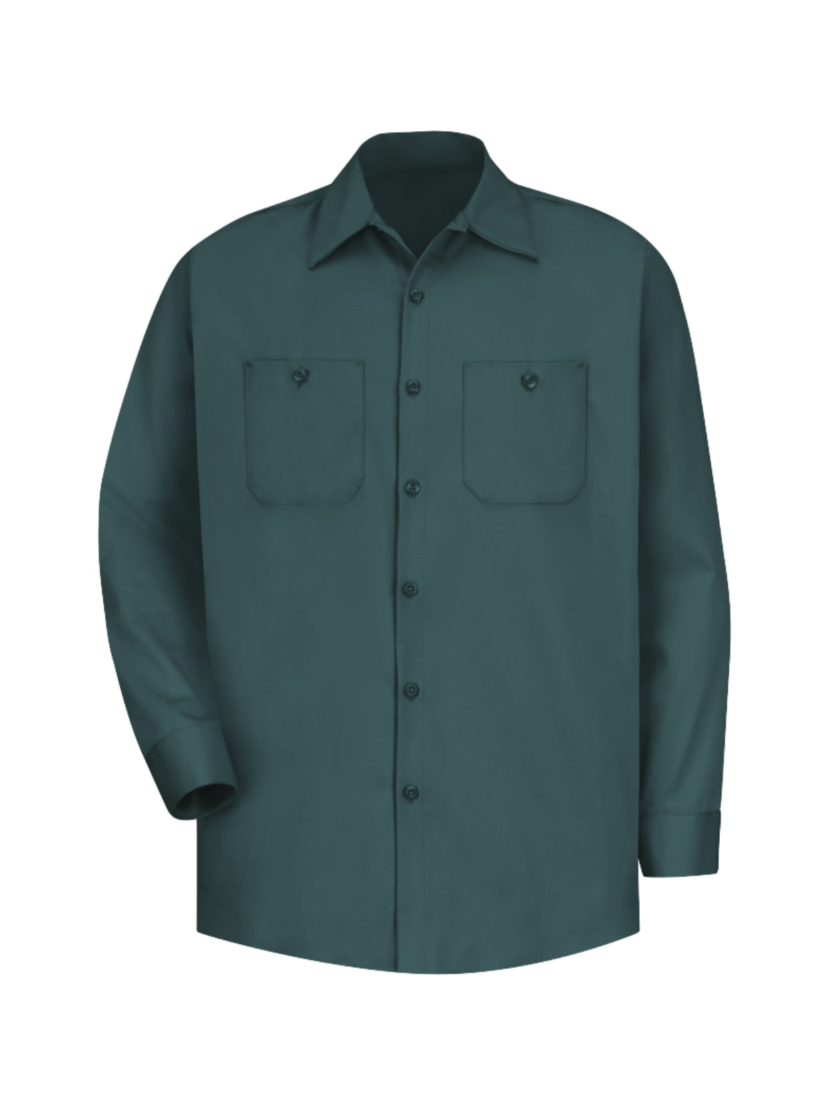 Men's Long Sleeve Wrinkle-Resistant Cotton Work Shirt - SC30 - Spruce Green