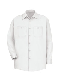 Men's Long Sleeve Wrinkle-Resistant Cotton Work Shirt - SC30 - White