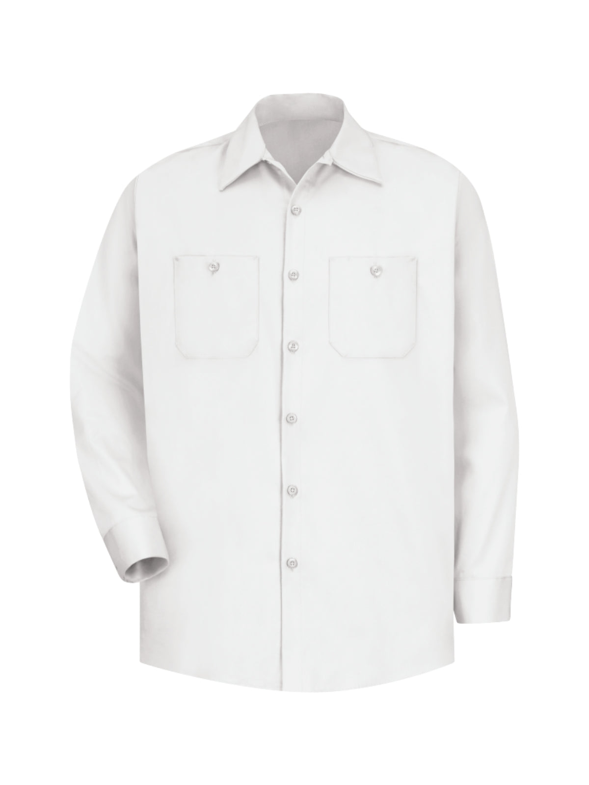 Men's Long Sleeve Wrinkle-Resistant Cotton Work Shirt - SC30 - White