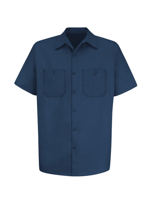 Men's Short Sleeve Wrinkle-Resistant Cotton Work Shirt - SC40 - Navy