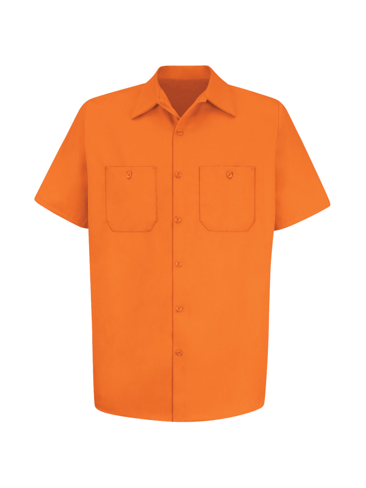 Men's Short Sleeve Wrinkle-Resistant Cotton Work Shirt - SC40 - Orange