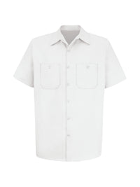 Men's Short Sleeve Wrinkle-Resistant Cotton Work Shirt - SC40 - White