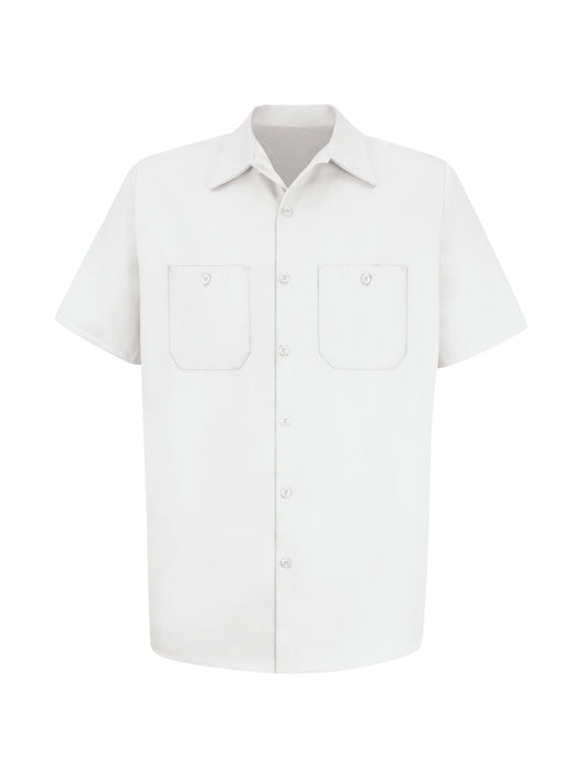 Men's Short Sleeve Wrinkle-Resistant Cotton Work Shirt - SC40 - White