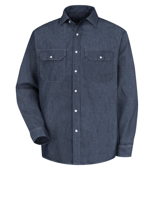 Men's Long Sleeve Deluxe Denim Shirt - SD78 - Denim