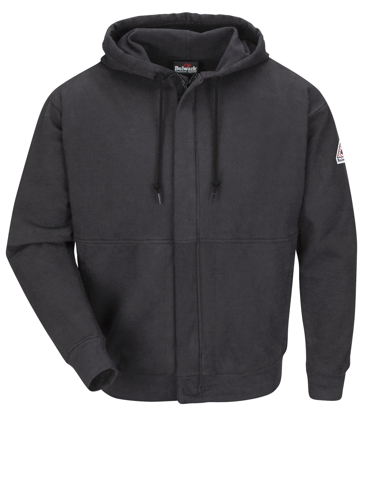 Men's Fleece Zip Front W/Hood Charcoal - SEH4 - Charcoal