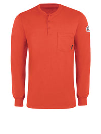 Men's Flame-Resistant Long-Sleeve Henley Shirt - SEL2 - Orange