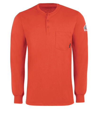Men's Flame-Resistant Long-Sleeve Henley Shirt - SEL2 - Orange