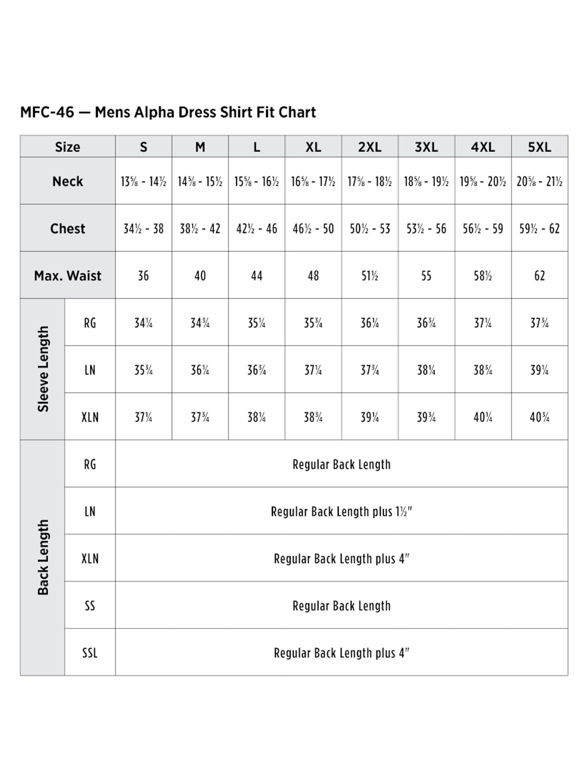 SIZECHART