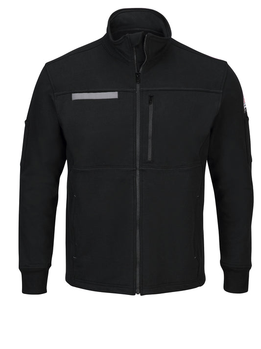 Men's Fleece Full Zip Jacket - - SEZ2 - Black