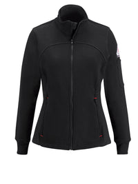 Women's Flame-Resistant Zip-Up Fleece Jacket - SEZ3 - Black