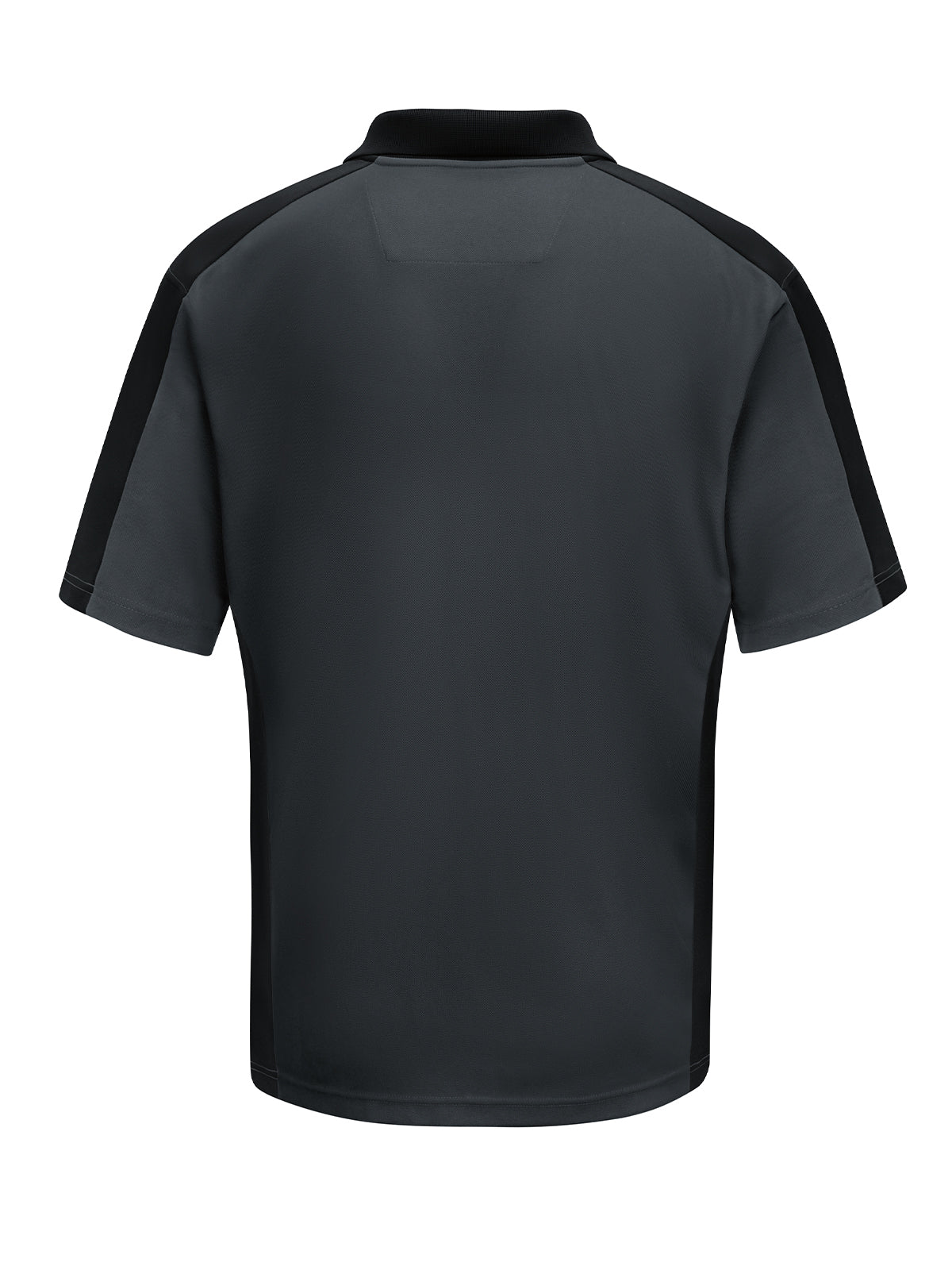 Men's Short Sleeve Performance Knit Two-Tone Polo - SK54 - Charcoal/Black